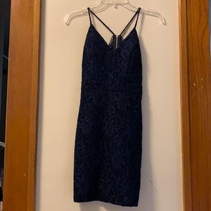 sparkly navy blue homecoming dress